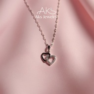 Titanium Silver Love Gem Necklace – Cucumber Seed Chain | Aks Jewelry Stainless Steel & Elegant Wome