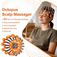 24 Head Scalp Massager 3 Gear 5 modesTMS High-frequency Vibration with music for Refresh Your Mind a