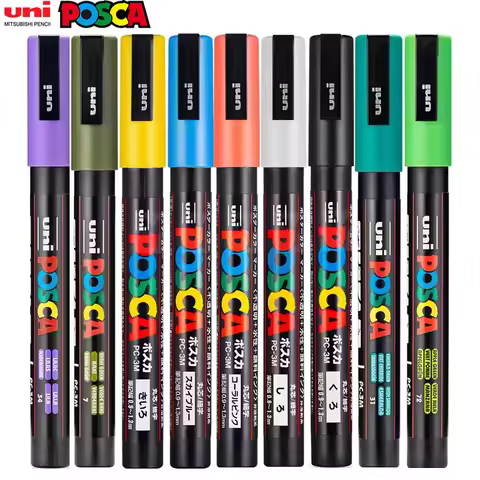 44 Colors Uni Posca PC-3M Paint Marker,0.9-1.3mm Fine Point Bullet Nib Graffitti Rock Painting Pen A