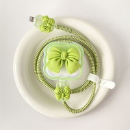 Green Color Silicone Charger Case Protector Sleeve Cable Winding Compatible with iPhone 40w Charger 