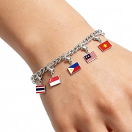 SKYRIM Country Malaysia Philippines Singapore Flag 10*6.6mm Charms Stainless Steel for Bracelet Fash