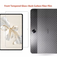 For OPPO Pad Neo 11.4 2024 Air 2 Pad 11 Air 10.36 Pad 2 11.61inch Soft Back 3D Carbon Fiber Film + Tempered Glass Front Screen Protector