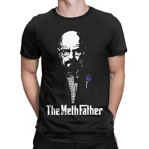 Breaking Bad The Methfather T Shirts for Men T-Shirt Crew Neck Crystal Meth Walter White Tee Shirt S
