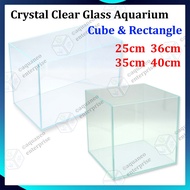 Crystal Clear Glass Aquarium Tank Fish Tank Rectangle 35cm 36cm 40cm Cube 25cm | crystal clear aquas