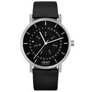 a.b.art O系列經典日期星期圓盤跳點腕錶-黑 O502