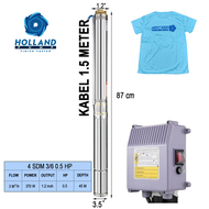 HOLLAND PUMP TYPE 4SDM 3/6 0.5 HP 370 Watt Pompa Air Sumur dalam Submersibel Sibel