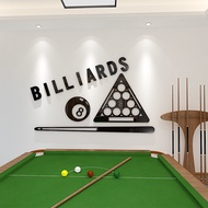 Wall sticker of billiards hall 3D acrylic mural billiards game hall decoration shop wall sticker
