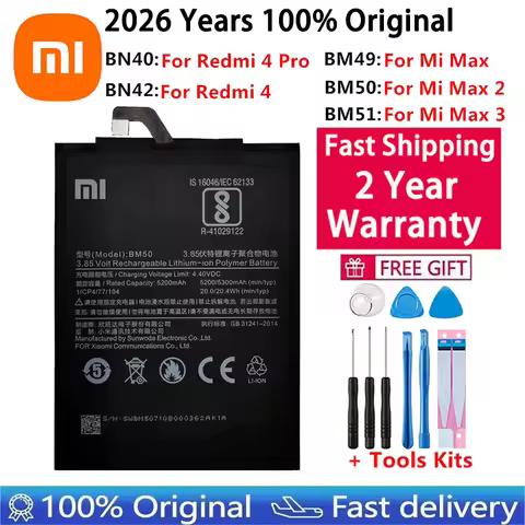 BM49 BM50 BM51 BM3B BM22 BM3K Battery For Xiaomi Mi 5 M5 Max Mix 2 3 2S Max 1 Max 2 3 Mix2 Replaceme