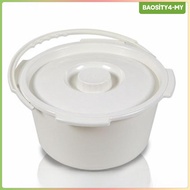 [PromotionMY] Commode Bucket Commode Pail with Handle with Lid Stable Comfortable Half Pail