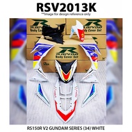 Rapido Cover Set Honda RS150 V2 White Gundam Series (34) Accessories Motor RS 150 Supra GTR Putih SupraGTR