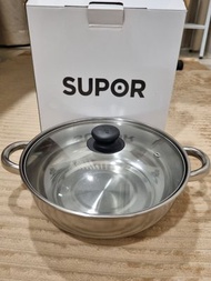 SUPOR - 26cm 雙耳不鏽鋼煲 打邊爐煲 火鍋煲 不銹鋼