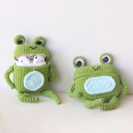 可愛原創手工鉤織青蛙耳機套蘋果無線耳機AirPods Pro保護套