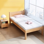 Beixiju- Solid wood bed frame beech wood with mattress adult bed children's bed queen splicing bed baby widened small bed