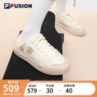 斐乐（FILA）【欧阳娜娜】FILA FUSION斐乐女鞋一脚蹬帆布鞋2023夏板鞋运动鞋 奶白/木薯粉-GT 38