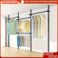 Adjustable Pole Clothes Hanger | Clothes Drying Hanger | Space Saving Hanger | Floor to Ceiling Hanging Pole Drying Rack - Free Combination