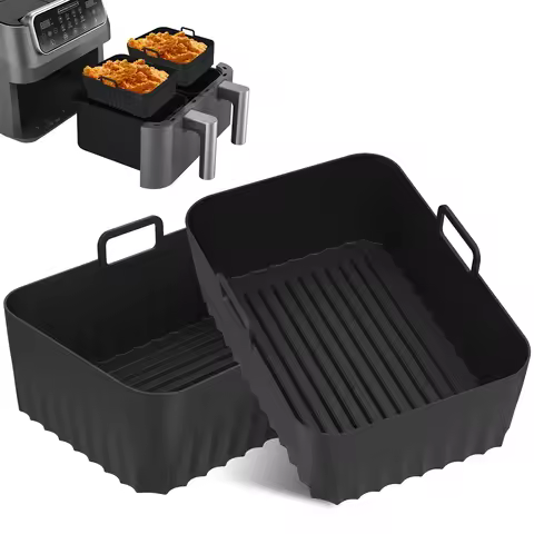 4/2pc Air Fryer Baking Tray Liner Silicone Pot Oven Bake Basket Fried Chicken Pan Pizza Mat Baking S