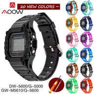 Transparent Resin Sport Strap Bezel for Casio G-SHOCK DW5600 GW-5610 Soft Men Replacement Watch Band Protective Case Refit Kit