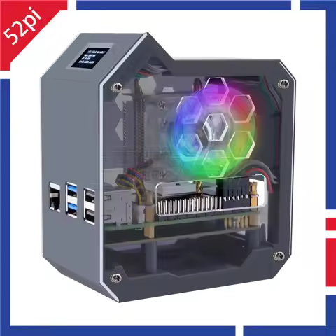 52Pi N07 Minitower NVMe NAS Kit For Raspberry Pi 5 with Ice Tower Supports M.2 NVMe SSD 2230, 2242, 