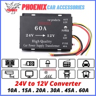 DC 24V To 12V 10A 15A 20A 30A 45A 60A Car Power Buck Transformer Converter Truck Bus Lorry DVD Audio
