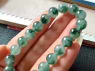 冰種翡翠天然翡翠A玉玉珠 玉鏈手鏈頸鏈 • 冰種飄花翡翠手串