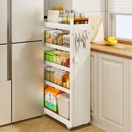 [in stock] New Kitchen Gap Storage Rack Refrigerator Cabinet Side Ultra-Narrow Gap Floor Rolling Car