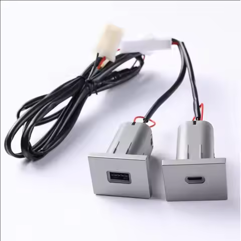 1pc 12V/24V Silvery PD car charger Socket QC3.0 Smart Fast charge USB connector for Ford Focus 2 200