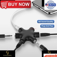 MH 6 in 1 Audio Aux Cable Splitter / 1 Male to 5 Female Headphone Port 3.5mm Jack Share Adapter / fo