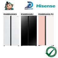 Hisense Refrigerator 620L Glass Door Inverter Side by Side Fridge RS688N4AWU / RS688N4ABU / RS688N4A