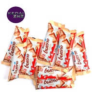 Chocolate Kinder Bueno White, Milk and Hazelnuts Chocolate 2 Bars 39g Coklat