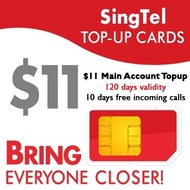 Singtel Main Balance $11 Top Up / Recharge