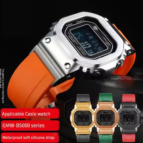 Resin watchband for casio g-shock GMW-B5000 Series Black Waterproof Rubber strap Replacement Bracele