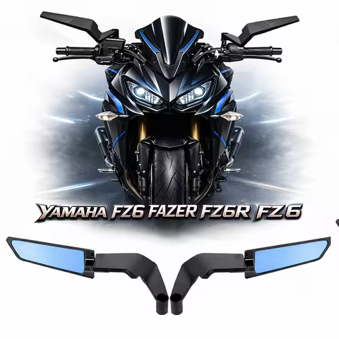 For YAMAHA FZ6 FAZER FZ6R FZ 6 Motorcycle Accessories Rotatable CNC Aluminum Rearview Mirrors fixed