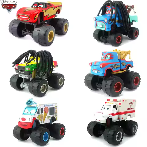 1:55 Disney Pixar Cars Big Feet Long Hair Mater Ambulance Car Toys Lightning McQueen Metal Diecast C