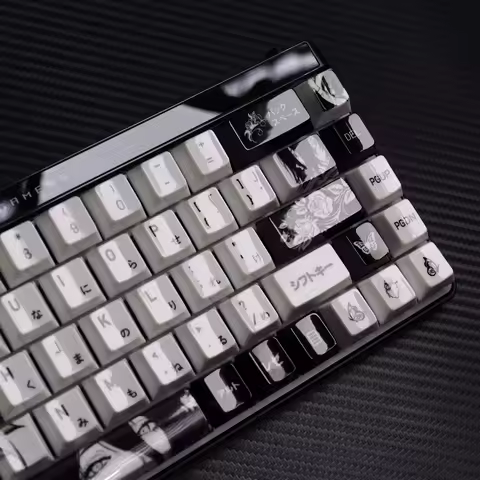 Reze Ceramic Texture Keycap Cherry Profile 126 Keys Anime Chainsaw Man Theme PBT Coating Mirror Keyc