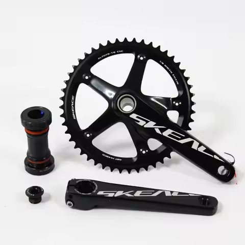 SKEACE Hollowtech Crankset, Fixie Crank, Single Speed Fixed Gear Bike Parts, Track Racing Bicycle Ch