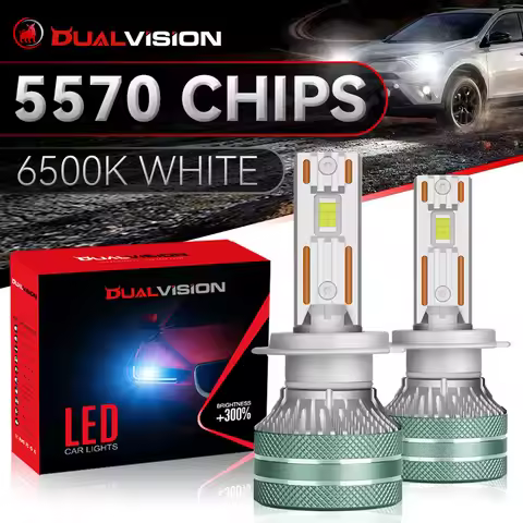 Dualvision K5C H7 LED Headlights Canbus H1 H4 H3 H11 9012 HIR2 H8 H9 9005 9006 HB3 HB4 High Power 65