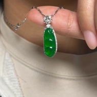 I Jade Pendant Four Seasons Bean Jade Light Luxury Inlaid High Ice Species Full Green Lucky Bean Pen