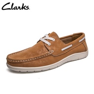 Clarks_ Mens Casual Durleigh Sail Navy Nubuck Boat Shoes สีดำ