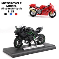 Ninja H2R Motorcycle Model in Black, Scale 1:18