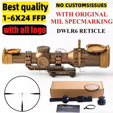 Tactical 6T SCOPE 1-6X24mm FFP First Focal Plane Riflescope DWLR6 Illuminated Reticle w/30mm ALPHA-M