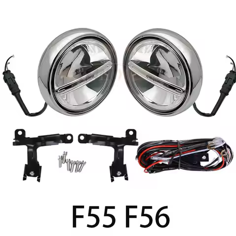 For BM-W M-INI Cooper LED Rally Driving Lights w/ Halo Style Daytime Running Lamps R55 R56 R57 R58 R