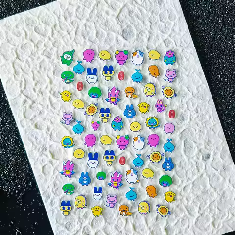 1PCS PVC Kawai Electronic Pet Stickers Nail Art Diy Y2K Charms Loptop Cute Cartoon Adhesive Sliders 