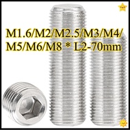 304 stainless steel flat end headless machine rice setting screw inner hexagon screw top M1.6/M2/M2.