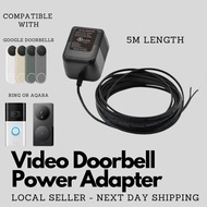 18V Power Adapter for Google Nest Video Doorbell, Ring and Aqara Video Doorbells UK 3 Pin Plug Power Supply