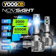 YOOGOO Novsight N62 Super Terang Lampu Kabut Depan Mobil LED H4 H11 H7 9005 9006 90W 20000LM 6500K