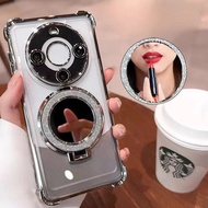 Bulid in magnetic bracket case for Huawei Honor X9C SMART X9B X9A X9 5G X7B 5G with makeup mirror Fo