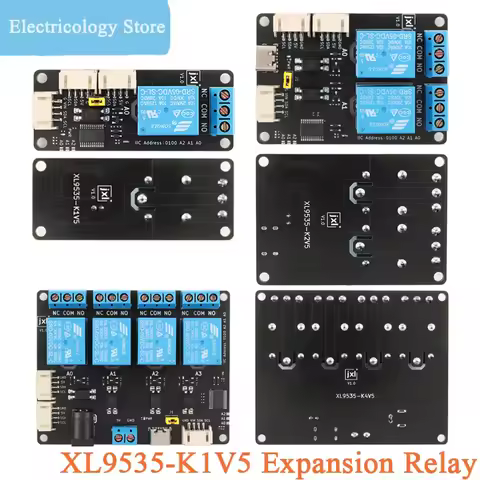 XL9535-K1V5 1 2 4 Channel Way Expansion Relay Module 5V Power Supply IIC I2C communication Optocoupl