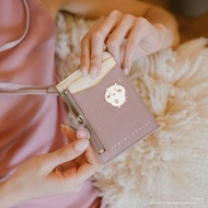 【新品登場】CHIIKAWA掛頸皮革證件套 - 灰粉紅色 吉伊卡哇