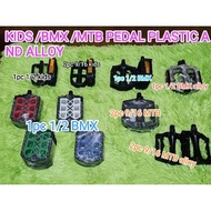 kids bmx mtb bike pedal 1/2 9/16 1pc 2pc plastic and alloy pedal for bike mountainbike