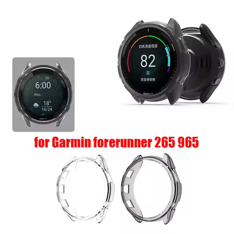 Cover TPU Transparent Soft Case For Garmin Watch Forerunner 265 / 965 Accessories